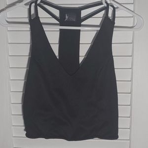 Plunge black crop top